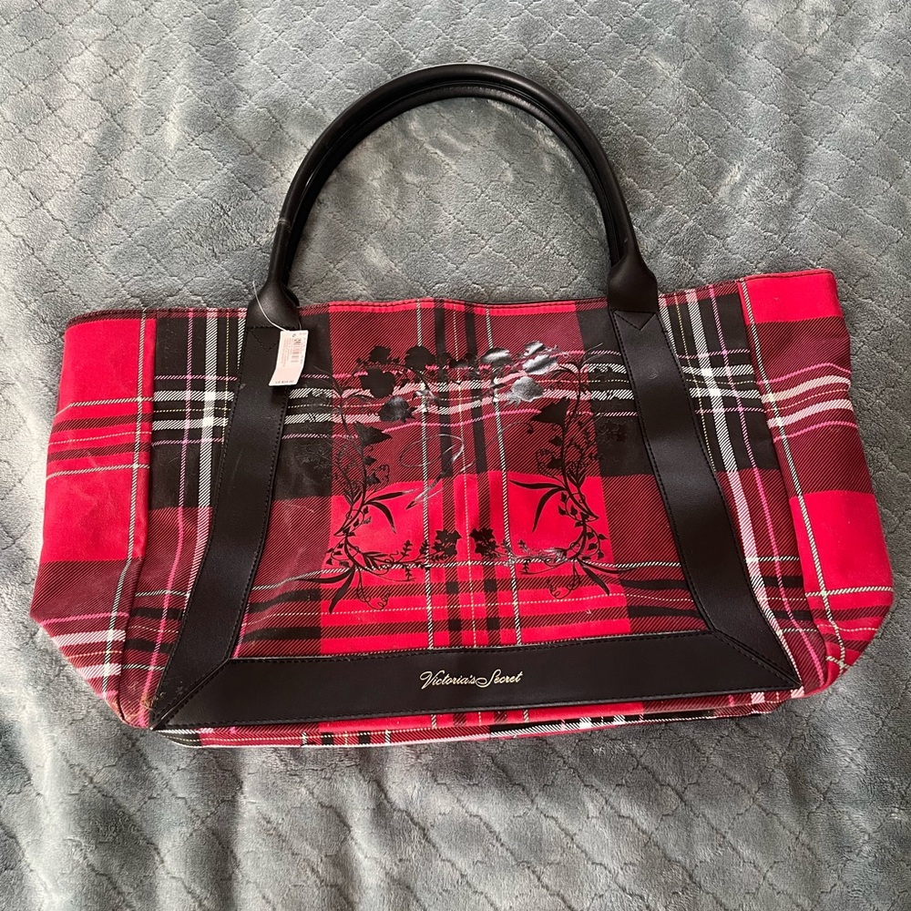 Plaid Victoria’s Secret Tote Bag with‎ Black Handles